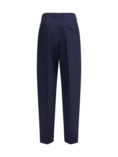 Bottega Veneta Women Mélange Wool Pants In Blue