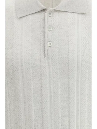 Brunello Cucinelli Button-fastening Short-sleeve Polo Shirt In Gray