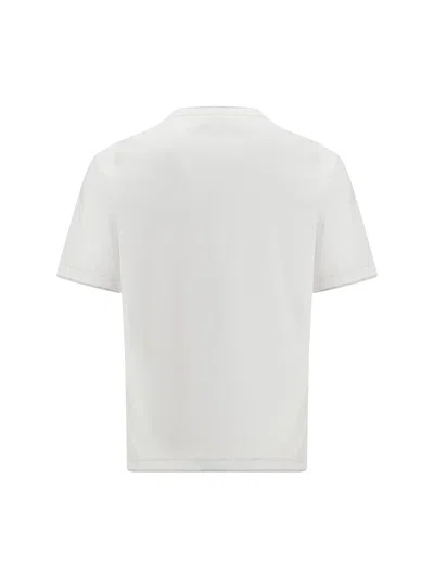 Brunello Cucinelli Men Cotton Jersey Crew-neck T-shirt With Logo And Faux-layering In White