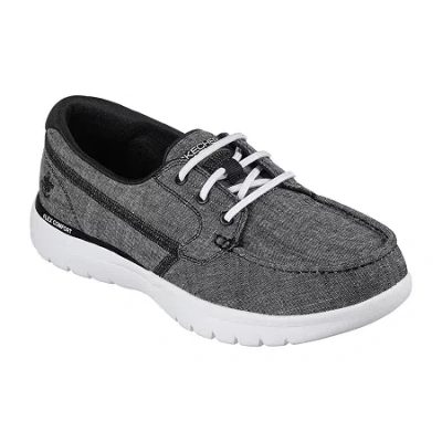 Skechers On The Go Flex Ashore Womens Moc Closed Toe Slip-on Shoe In Gray