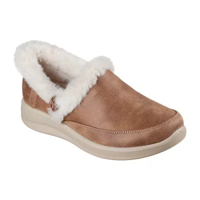 Skechers Cozy Escape Womens Memory Foam Slip-on Slippers In Brown