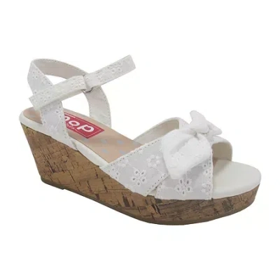 Pop Little & Big Girls Friendly Wedge Sandals In White