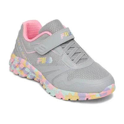Fila Galaxia 4 Mashup Little Kid Girls Running Shoes In Gray