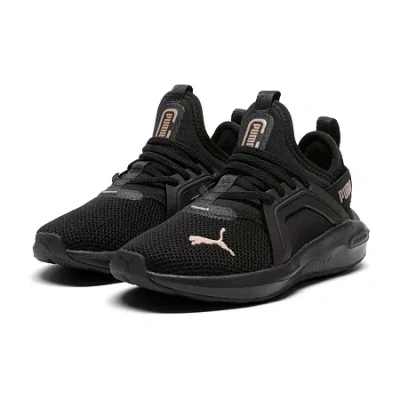 Puma Soft Enzo 5 Little Kid Girls Running Shoes In Black