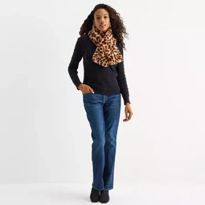 Mixit Faux Fur Muffler Wrap Scarf In Brown