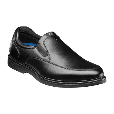 Nunn Bush Wade Work Leather Moc Toe Slip-on Venetian Loafer In Black