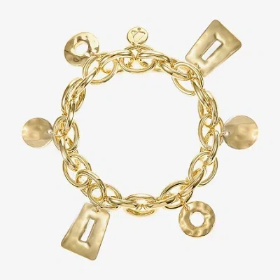 Liz Claiborne Hammered Womens Charm Bracelet In Gold