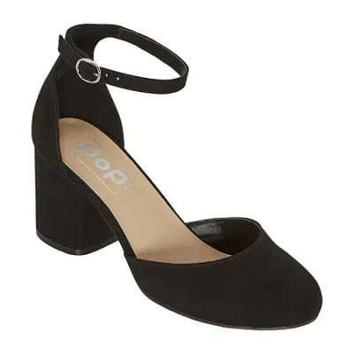Pop Womens Gal Block Heel Pumps In Black