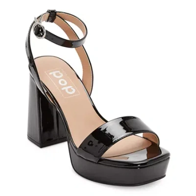 Pop Womens Casen Heeled Sandals In Black
