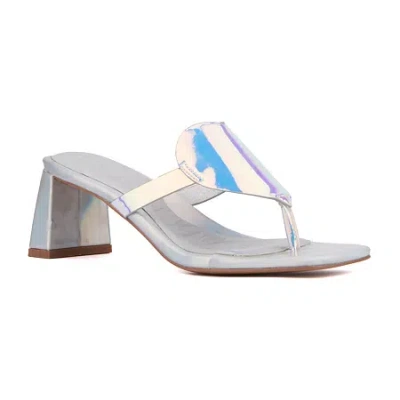 Olivia Miller Womens Lover Gurl Heeled Sandals In Silver