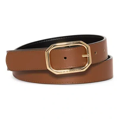 Liz Claiborne 29mm Geo Flip Reversible Womens Belt In Brown