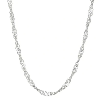 Fine Jewelry Sterling Silver Solid Link Chain Necklace In Silver