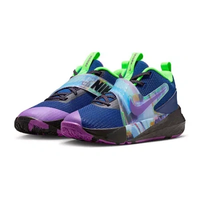 Nike Team Hustle D 12 Se Glitch Big Kid Unisex Basketball Shoes In Blue