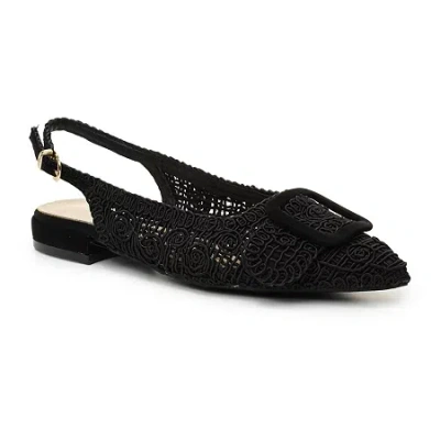 Nicole Miller Malky Sling Back Womens Pointed Closed Toe Slip-on Shoe In Black