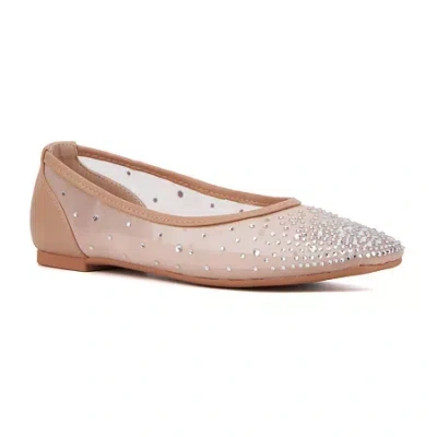 New York And Company Priya Womens Square Ballet Flats In Brown