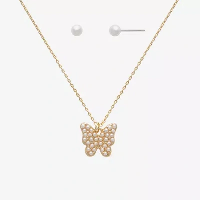 Mixit Womens Glass Hypoallergenic 2-pc. Jewelry Set In Gold