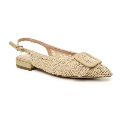 Nicole Miller Malky Sling Back Womens Pointed Closed Toe Slip-on Shoe In Neutral