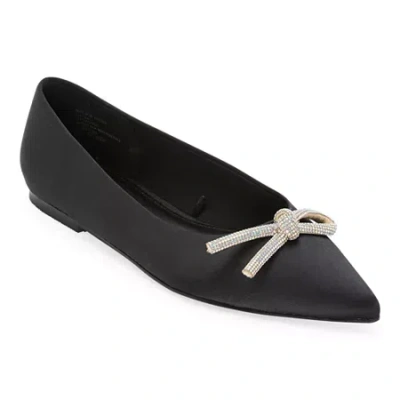 Worthington Ferrer Womens Pointed Closed Toe Ballet Flats In Black