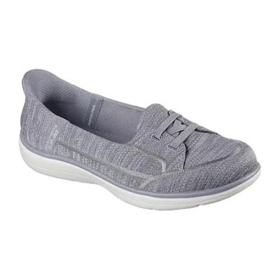 Skechers Hands Free Slip-ins On The Go Flex Radiant Dreaming Womens Moc Closed Toe Slip-on Shoe-wide Width In Gray