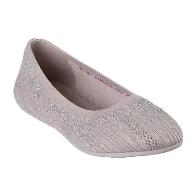 Skechers Cleo 2.0 Glitzy Daze Womens Round Closed Toe Ballet Flats In Nude