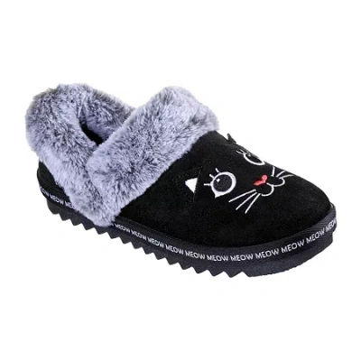 Bobs From Skechers Skechers Bobs Cozy Kiss Meow Pjs Womens Memory Foam Slip-on Slippers In Black