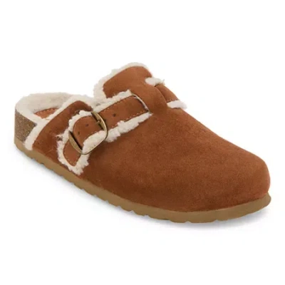 Arizona Jean Co Roggers Womens Round Closed Toe Clogs In Brown