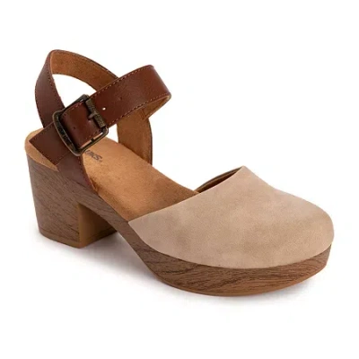 Muk Luks Merritt Strap Shoe Womens Round Closed Toe Cone Heel Pumps In Nude