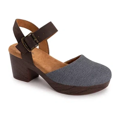 Muk Luks Merritt Strap Shoe Womens Round Closed Toe Cone Heel Pumps In Multi