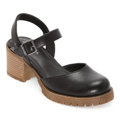 Arizona Jean Co Pennywood Womens Round Closed Toe Mary Jane Shoes In Black