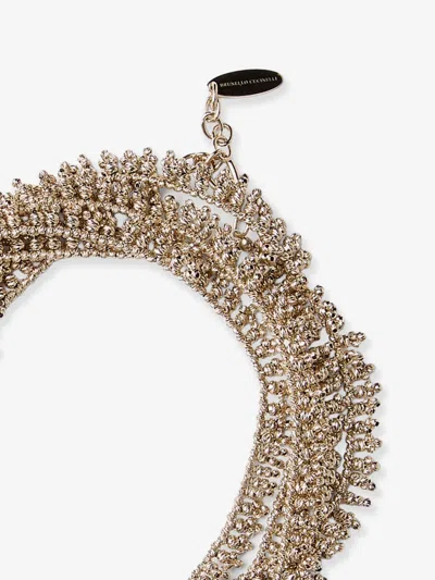 Brunello Cucinelli Women Knotted Silver Bracelet In Brown