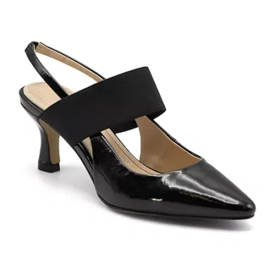 Adrienne Vittadini Chester Womens Pointed Closed Toe Spool Heel Pumps In Black