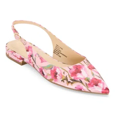 Liz Claiborne Sheba Womens Pointed Closed Toe Ballet Flats In Pink