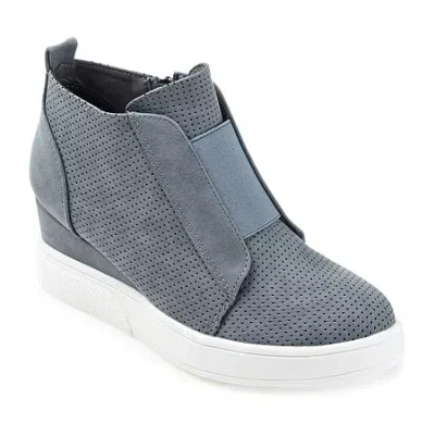 Journee Collection Womens Clara Wedge Sneaker In Blue