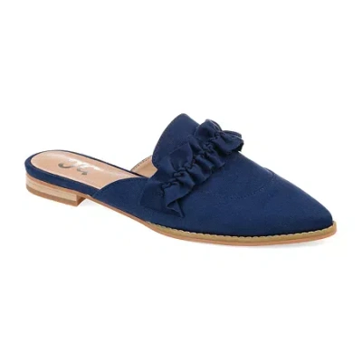 Journee Collection Kessie Womens Pointed Mules In Blue