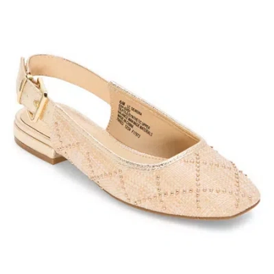 Liz Claiborne Deirdra Womens Square Closed Toe Ballet Flats In Neutral