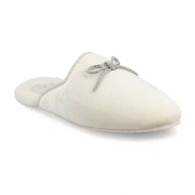Journee Collection Tanvi Womens Slip-on Slippers In White