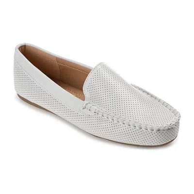 Journee Collection Halsey Womens Round Loafers In White
