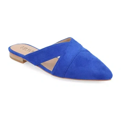 Journee Collection Giada Womens Round Mules In Blue