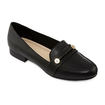 Liz Claiborne Trish Womens Round Closed Toe Loafers In Black