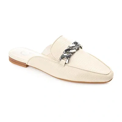 Journee Collection Hazina Womens Square Closed Toe Mules In White