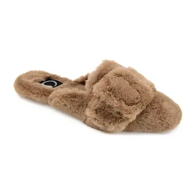 Journee Collection Eara Womens Slip-on Slippers In Brown