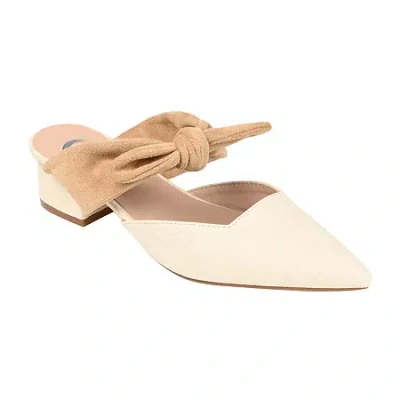 Journee Collection Melora Womens Pointed Mules In White