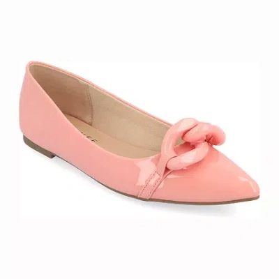 Journee Collection Clareene Womens Pointed Closed Toe Ballet Flats In Pink