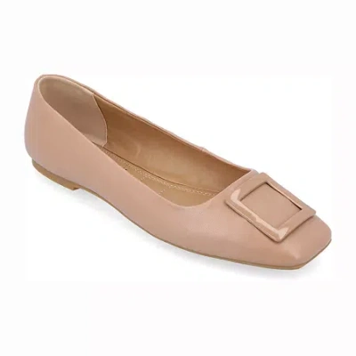 Journee Collection Cloudsteppers Zimia Womens Square Closed Toe Ballet Flats In Brown