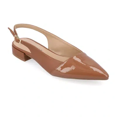 Journee Collection Bertie Womens Pointed Closed Toe Ballet Flats In Brown