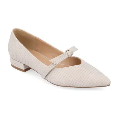 Journee Collection Cait Womens Pointed Closed Toe Ballet Flats In Neutral