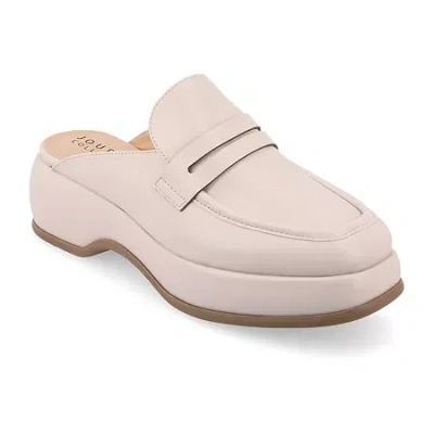 Journee Collection Antonina Womens Square Closed Toe Mules In Nude