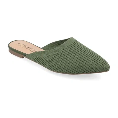 Journee Collection Aniee Womens Pointed Closed Toe Mules In Green