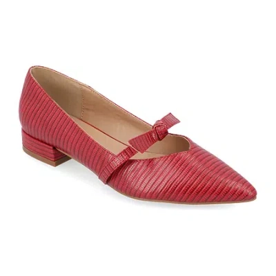 Journee Collection Cait Womens Pointed Closed Toe Ballet Flats In Red