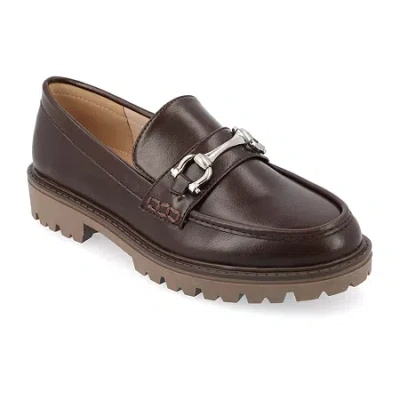 Journee Collection Jessamey Womens Moc Closed Toe Loafers In Brown